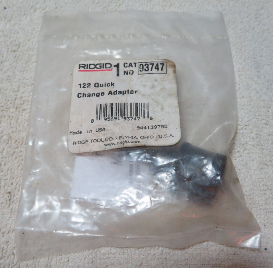 Ridgid 122 QUICK Change  Adapter 93747, quick Release 1/4"