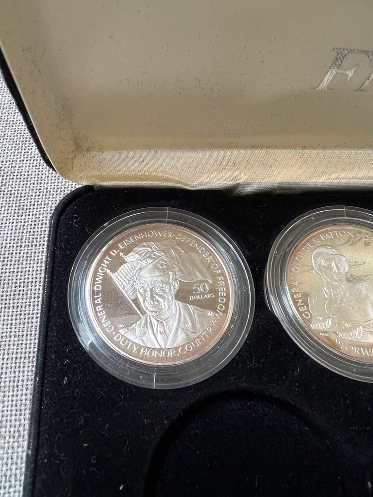 Commemorative 50 Dollar Coin Set Eisenhower Patton MacArthur Uncirculated