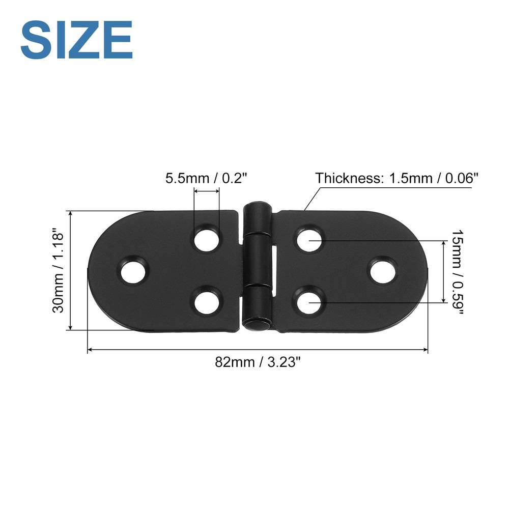 4pcs Folding Table Hinge Iron 270 Degree Table Hinges Black