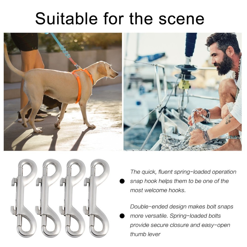 Heavy Duty Double Ended Trigger Hook Clips 4 Pcs for Various Uses