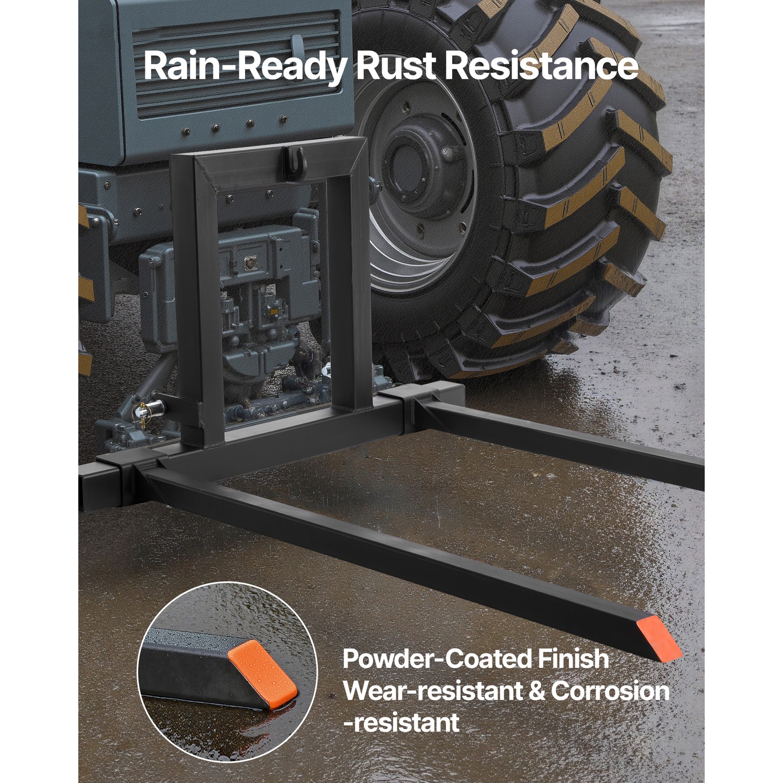 Uimoso 3-Point Hitch Pallet Fork 1500 lbs, 50" Forks for Category 1 Tractors