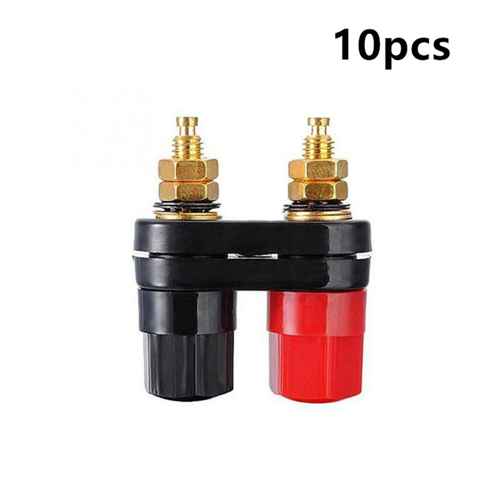 10 Pcs Speaker Amplifier Terminal Binding Post Dual 2-way Plug Connector