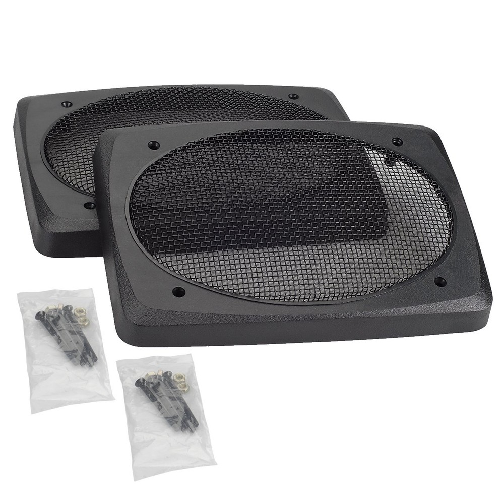 Speaker Grills Black Wire Mesh Durable ABS Plastic Frame Pair 6"x9"