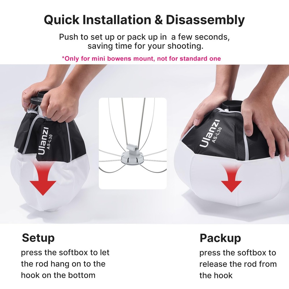 Mini Lantern Softbox Soft Light Modifier【Not w Standard Bowens Mount】 11.8 in...