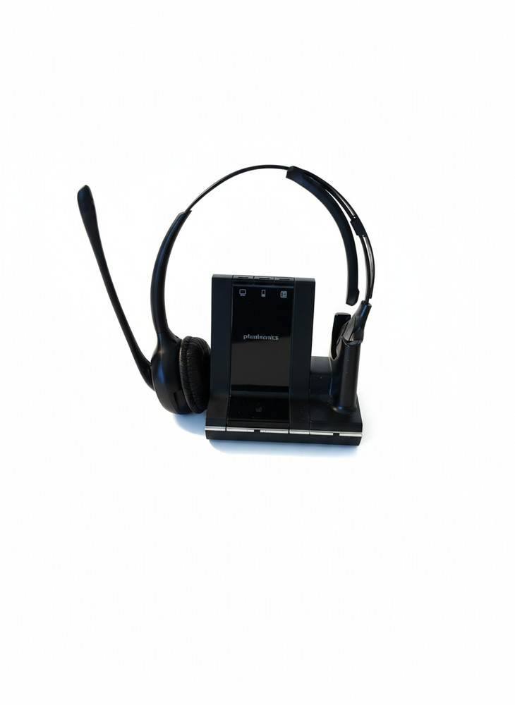 Plantronics W02 Wireless Headset with Base – Black (Model W02, DECT Security)