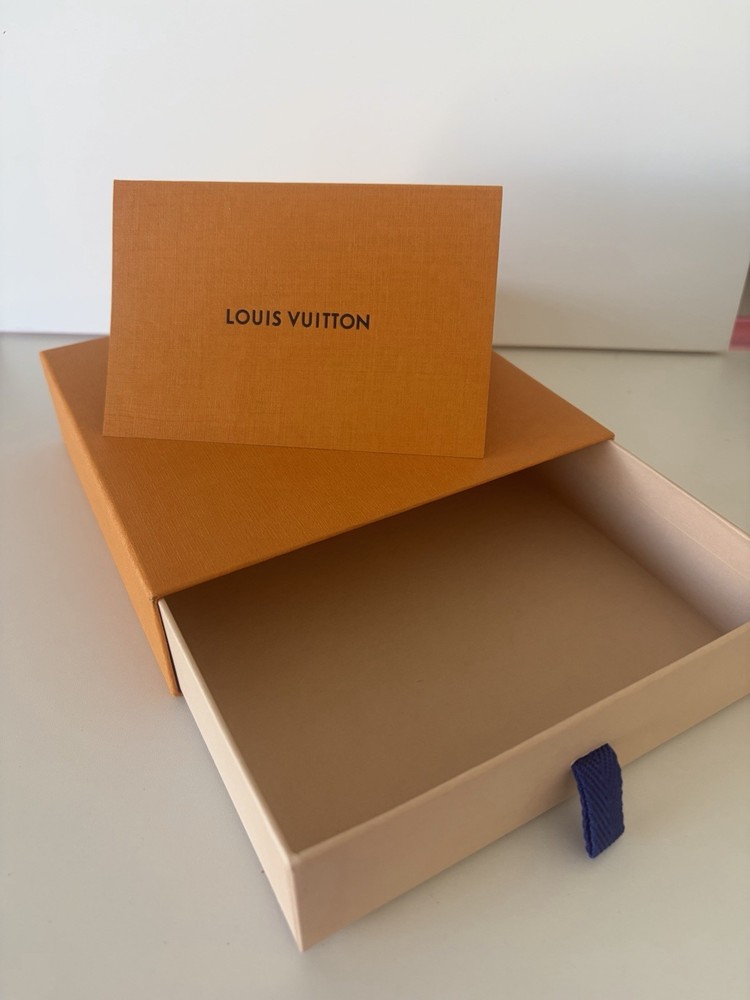 Louis Vuitton Orange Solid Rectangle Paper/Cardboard Gift Box w/ Drawer, LV Card