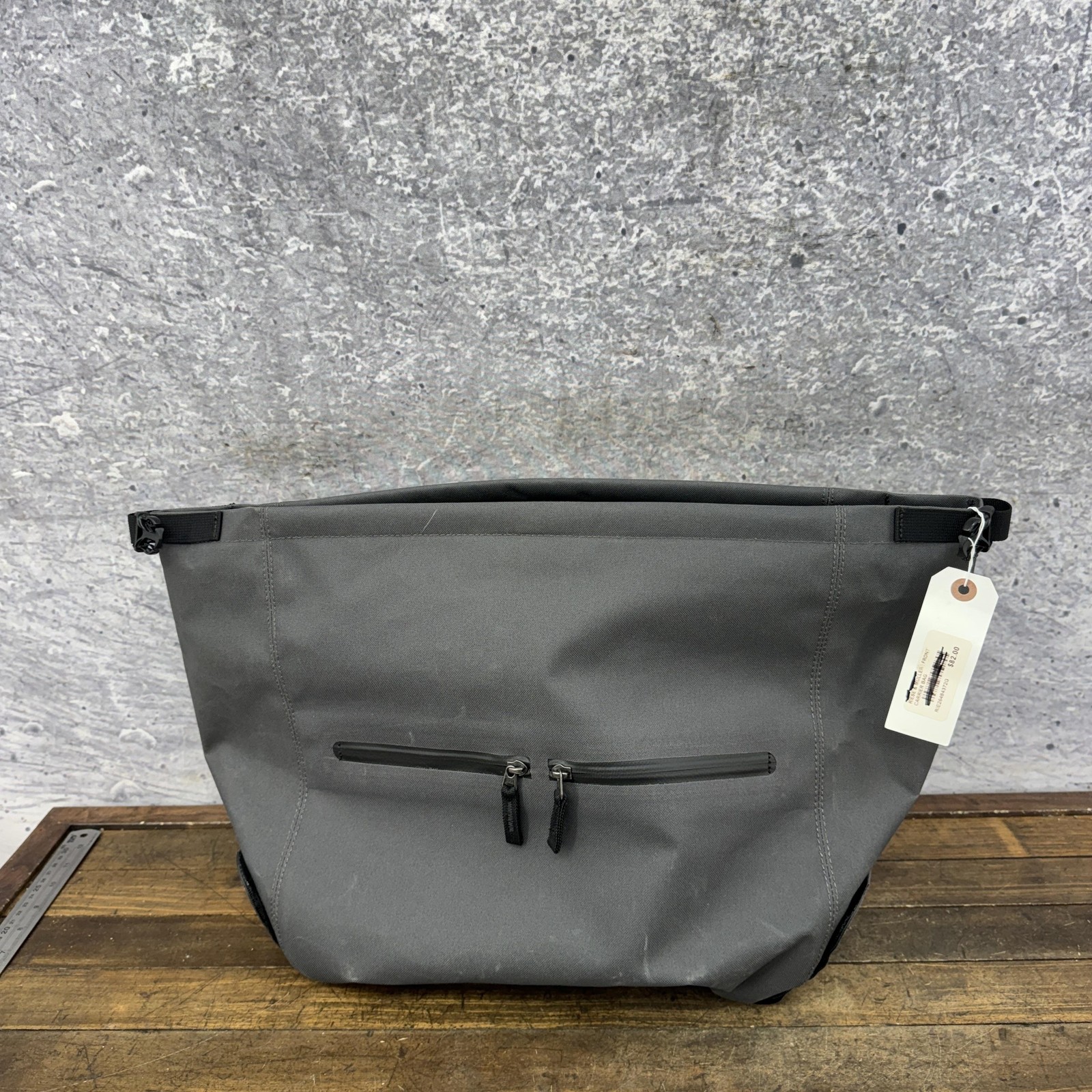 Riese & Muller Front Carrier Bag Large Gray Bike Rack Pack Water Resistant 625g