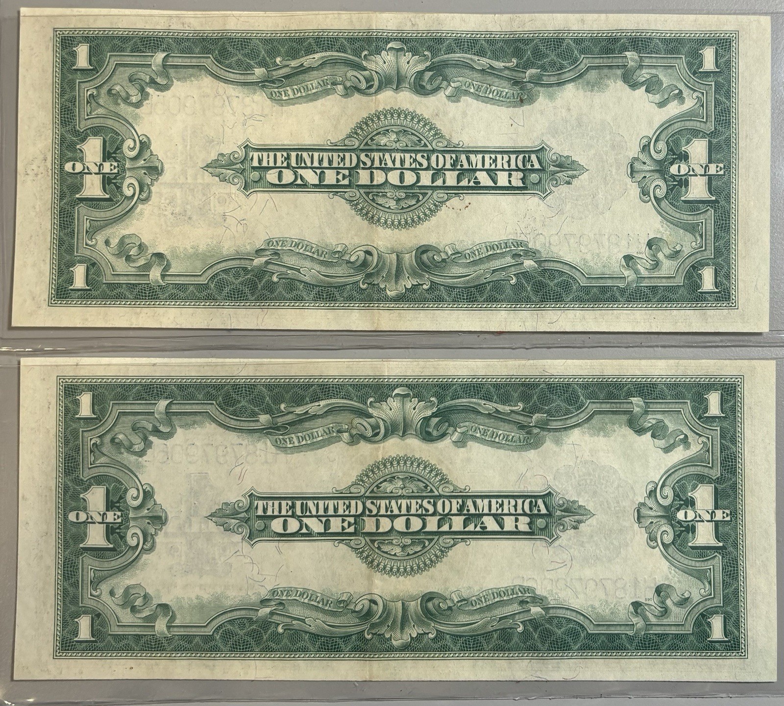 LOT OF (2) CONSECUTIVE 1923 $1 SILVER CERTIFICATES XF/AU+ NICE NOTES!