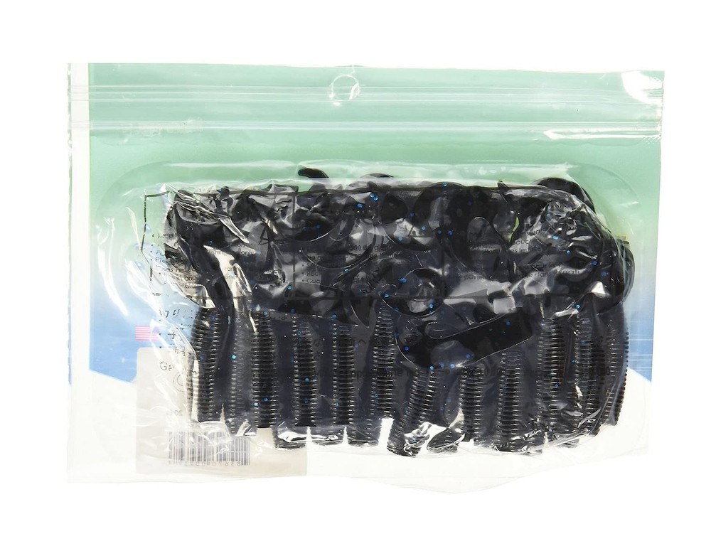 Yamamoto 4" Double Tail GRUB Black W/Large Blue Flake (20 Pack)