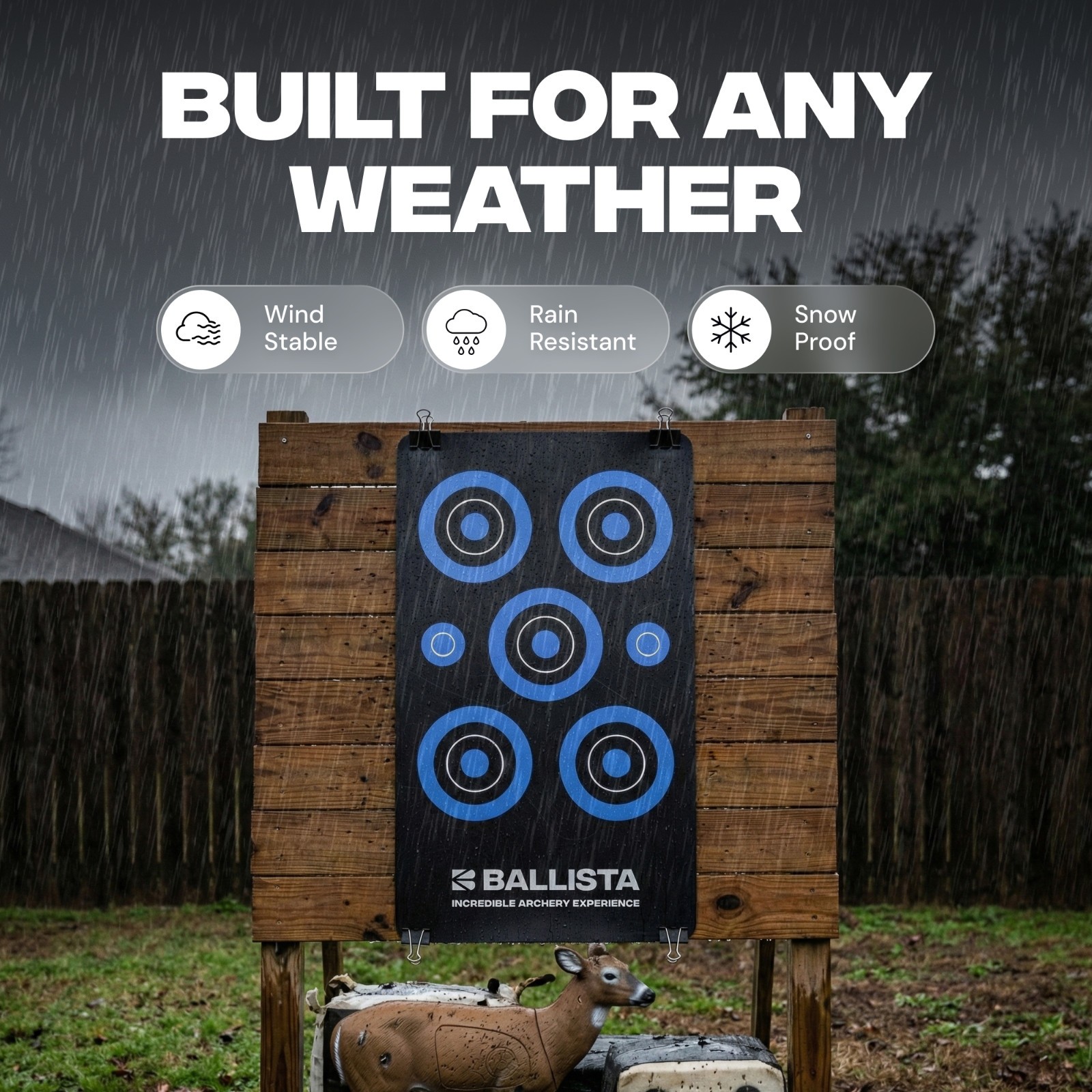 BALLISTA Reusable Self-Healing Rubber Archery Target Bright Bullseyes 13.8x23.6"