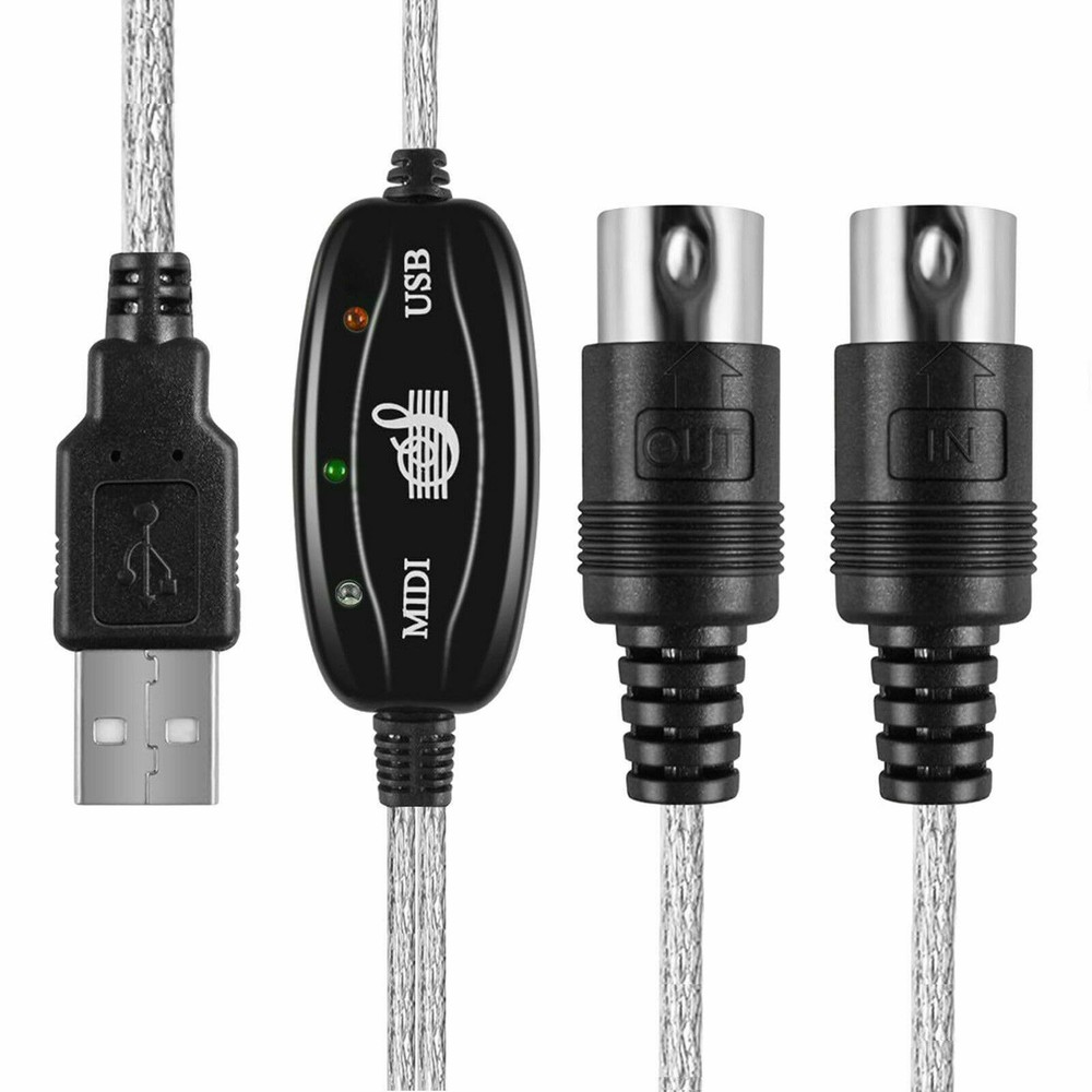 MIDI to USB Cable-Upgrade Professional Plug & Play 16 Channel Interface for K...