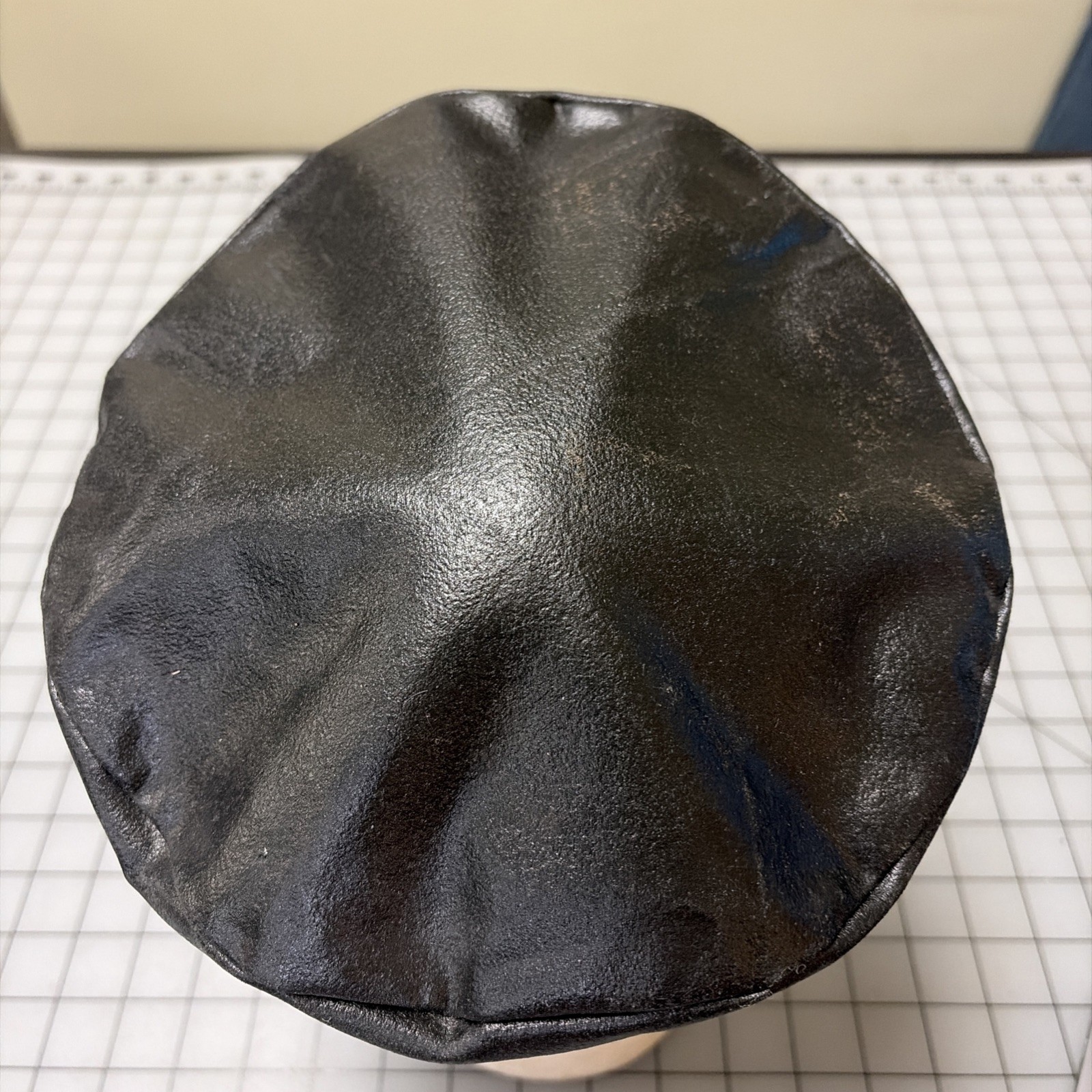 Great Repro Civil War era Man's Black Rubberized Wheel Cap, SZ 7 1/4 - Film Used