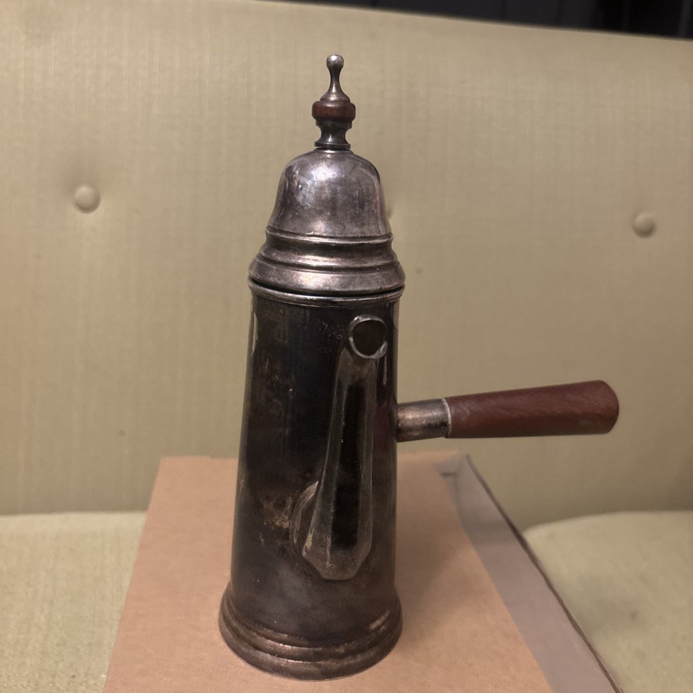 VTG SILVERPLATE HOT CHOCOLATE POT WOOD HANDLE