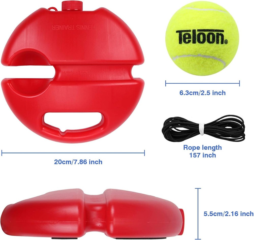 Teloon Solo Tennis Trainer Rebound Ball with String for Self Practice...