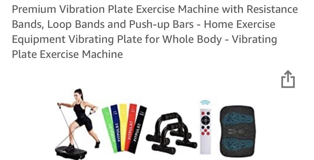 FITPULSE Premium Vibration Plate Exercise Machine with Resistance Bands Loop ...
