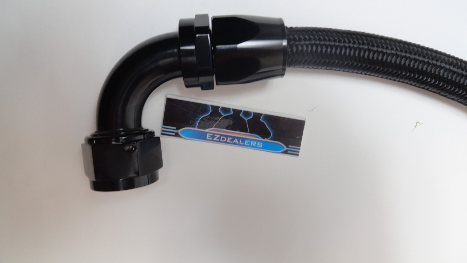 BLACK -20AN Black Braided Radiator Hose Kit -20 Straight -20 90 Degree Hose Ends