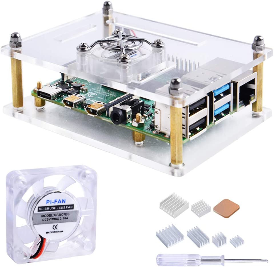 Acrylic Case for Raspberry Pi 4 Model B & Raspberry Pi 3 Model B+, Pi Case with