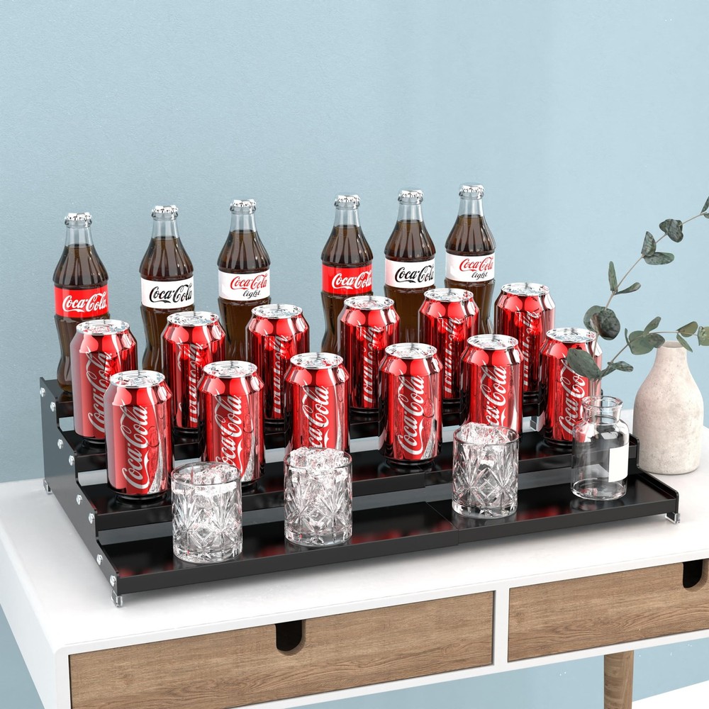Expandable 4-Tier Step Spice Rack Organizer for Kitchen Cabinet Modern Design...