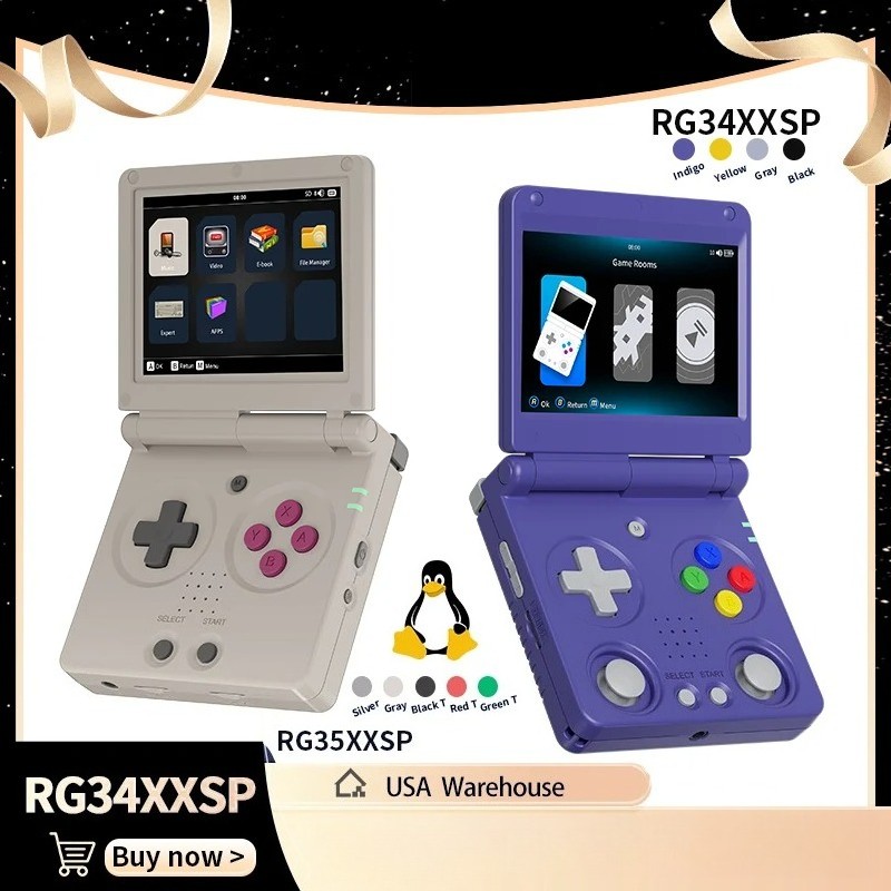 Flip Handheld Games Console IPS Screen Linux 64-bit Collapsible Gaming Player US