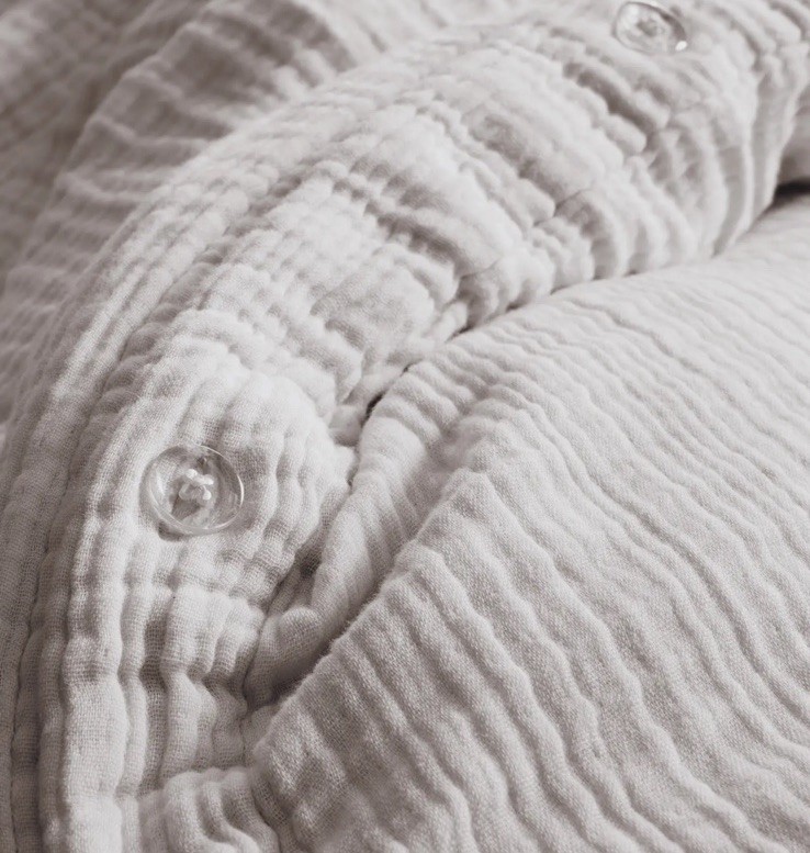 NWOT Quince Organic Cotton Airy Gauze Duvet Cover Set King Light Grey Open Box