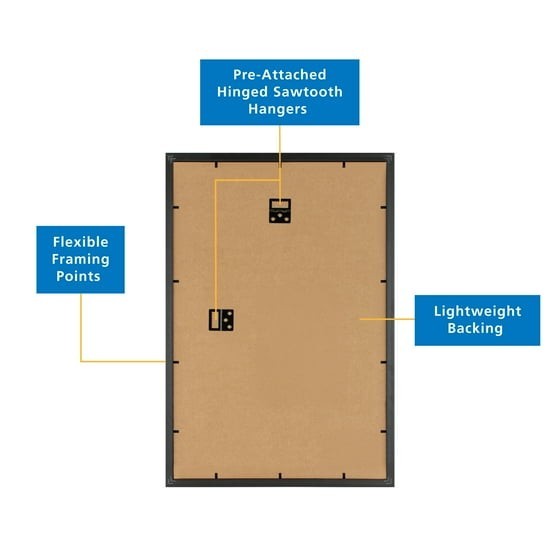 12" x 18" Rounded Photo Poster and Picture Frame Home Office Wall Decor, Black