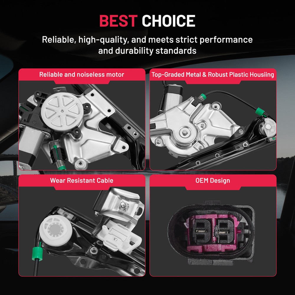 Front Left Driver Side For 2000-2007 Ford Focus Power Window Regulator w/ Motor