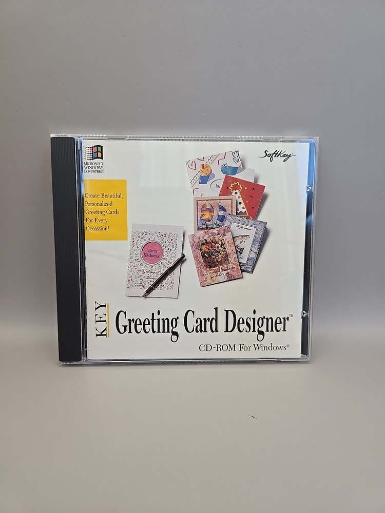 Key Greeting Card Designer by SoftKey (CD-ROM, 1995) WIndows PC