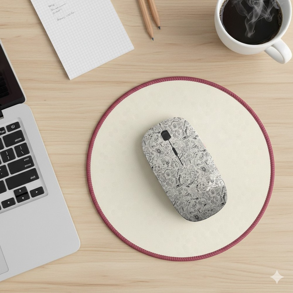 Doodles Faces Whimsical Pattern, Optical Wireless Mouse, Desktop Laptop Mice