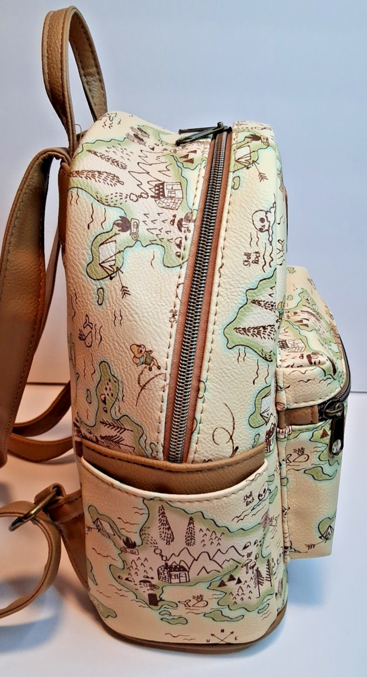 Loungefly Disney Peter Pan All Over Neverland Map Print Mini Backpack Rare HTF
