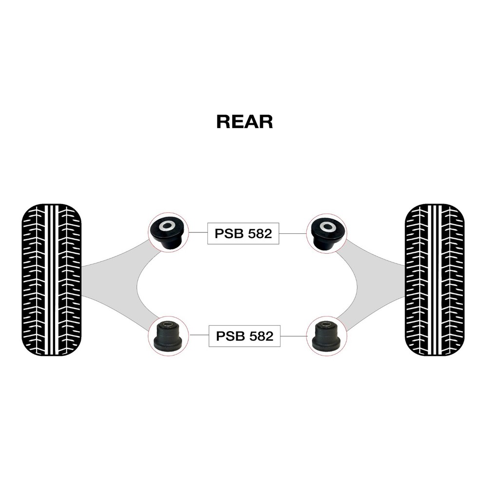 4x Lexus LS 400 (95-00) Rear Upper Arm Polyurethane Bushing Kit