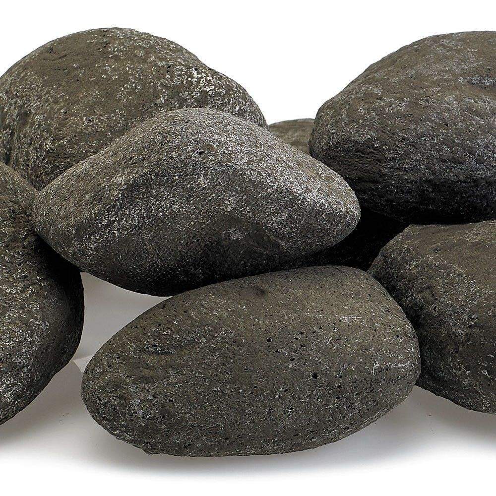 Midwest Hearth Ceramic Lite Stones, 15 Stone Set, Thunder Gray