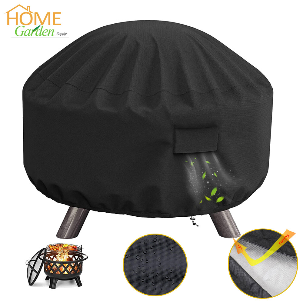 30” Heavy Duty Fire Pit Cover Round Outdoor Firepit Bowl Waterproof Fireplace