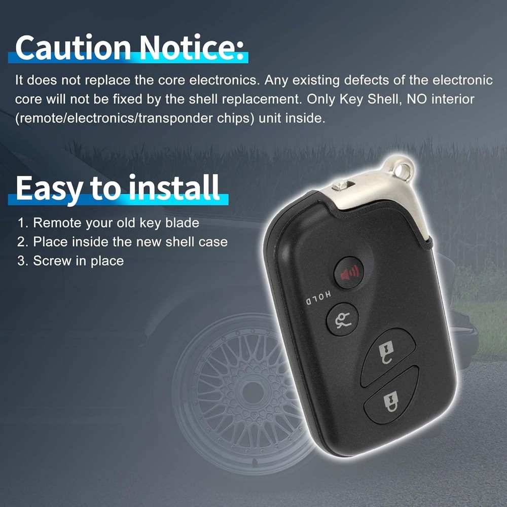 X AUTOHAUX Key Shell Case Keyless Entry Remote Fob Replacement Black