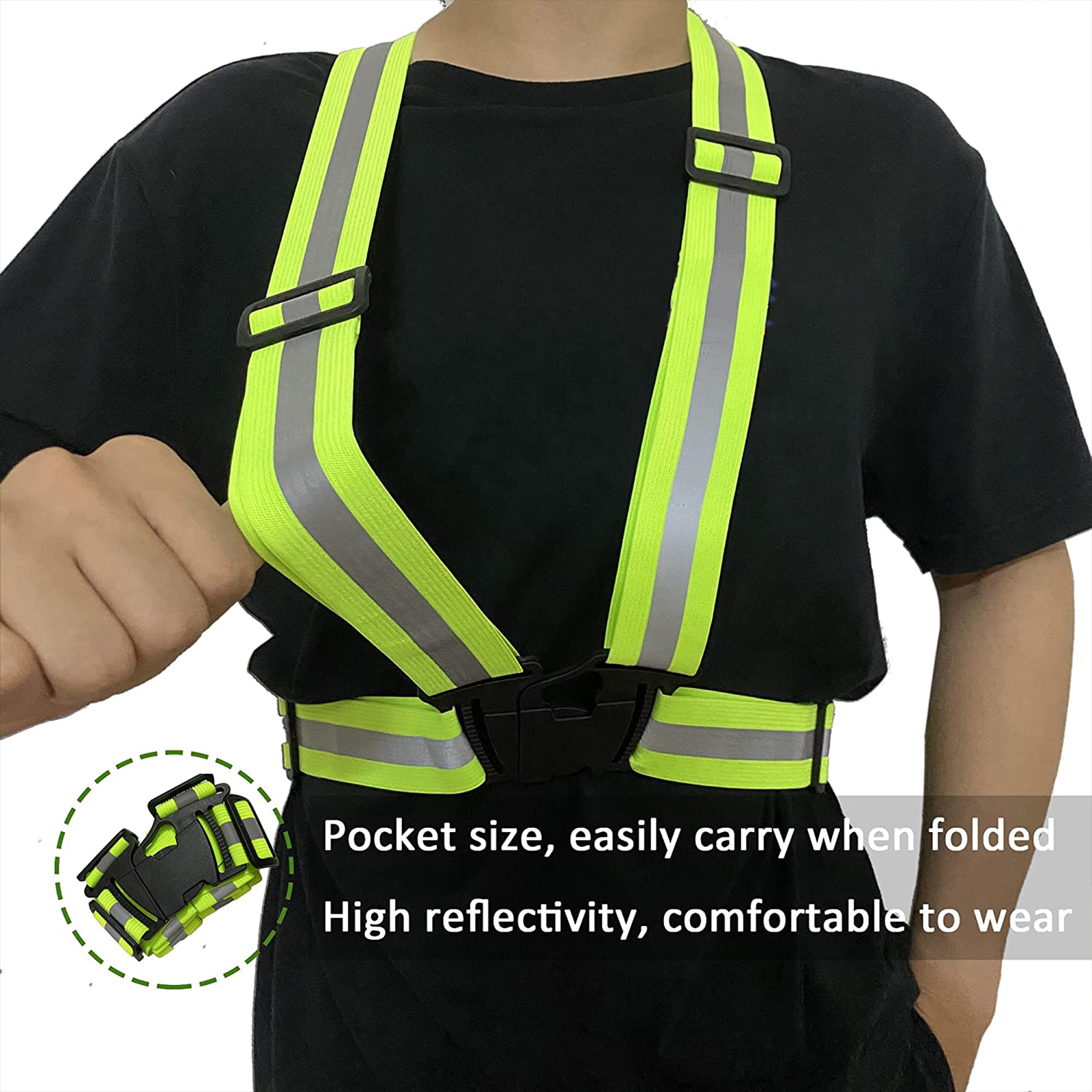 2PCS Safety Vest High Visibility Reflective Security Adjustable