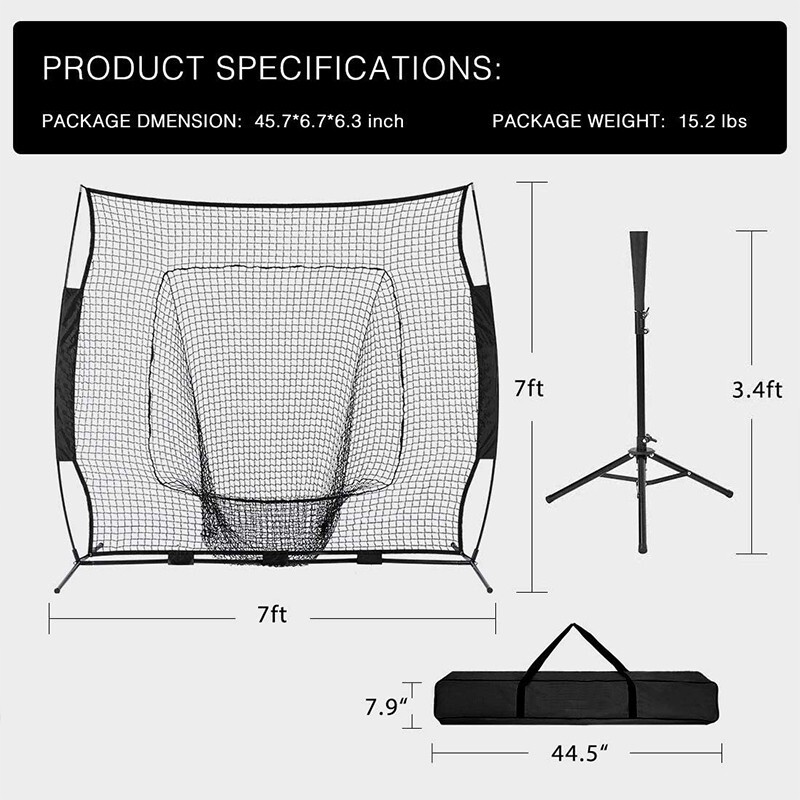 7x7 Baseball Practice Net Pitching Batting Hitting Strike Zone Softball Thrower