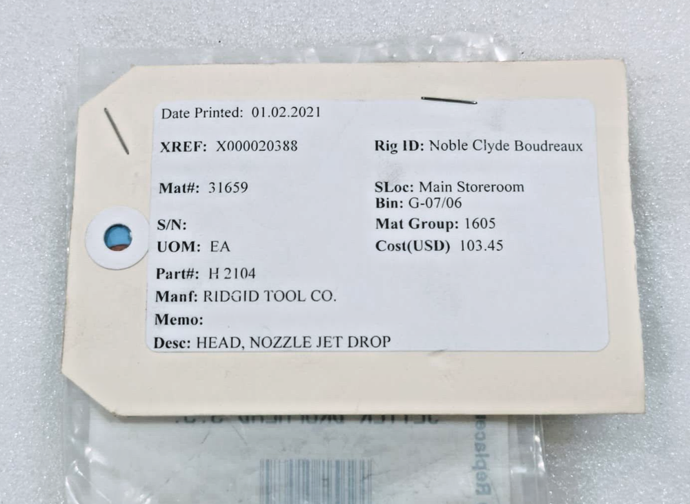 RIDGID CAT NO 51567 JETTER DROPHEAD -SS #NEW