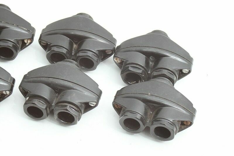 1 x Bakelite Cable Gland Double Entry Twin Cable Entry