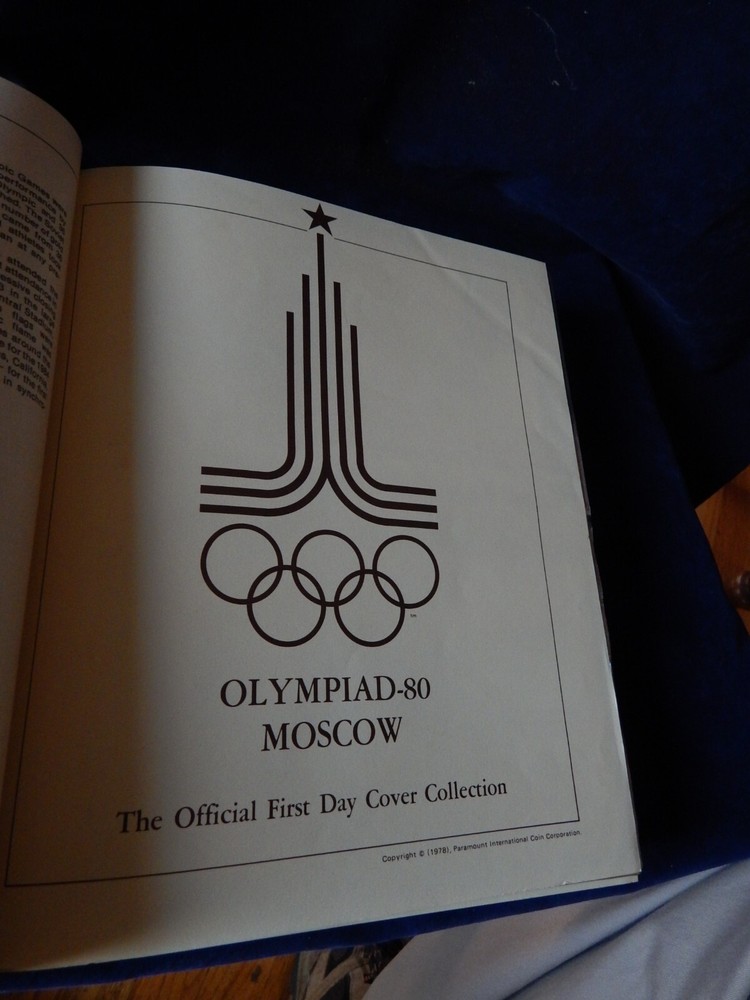 Olympics '80 Russia USSR stamp album 79 FDC sheets COMPLETE w/ Dust cover