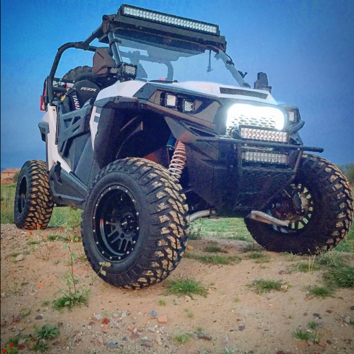 Fit 14+ Polaris RZR 800 900 XP 1000 Dual 24W LED Light Pods Headlight Mount Kit