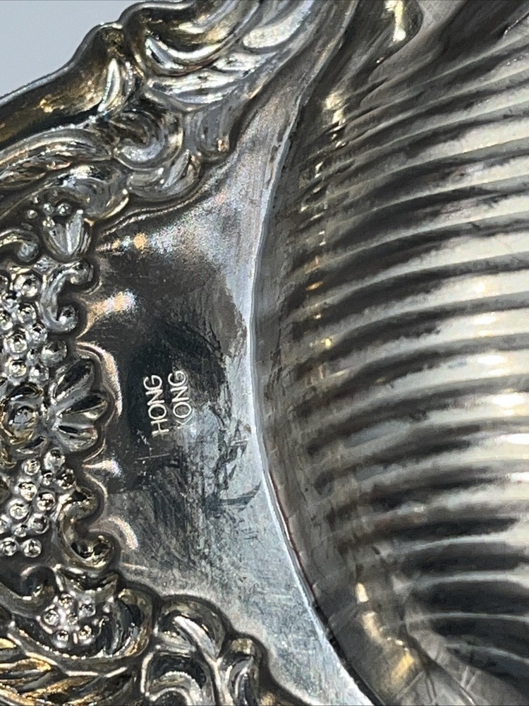 6” Silver Plated Shell Tray Marked HONG KONG