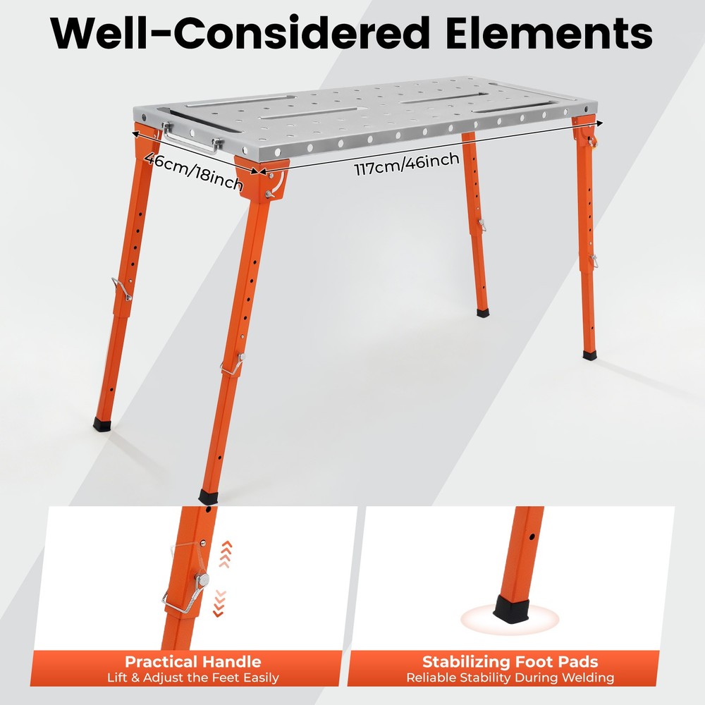 Steel Portable Welding Table Welding Workbench Table Folding Work Bench Silver!!