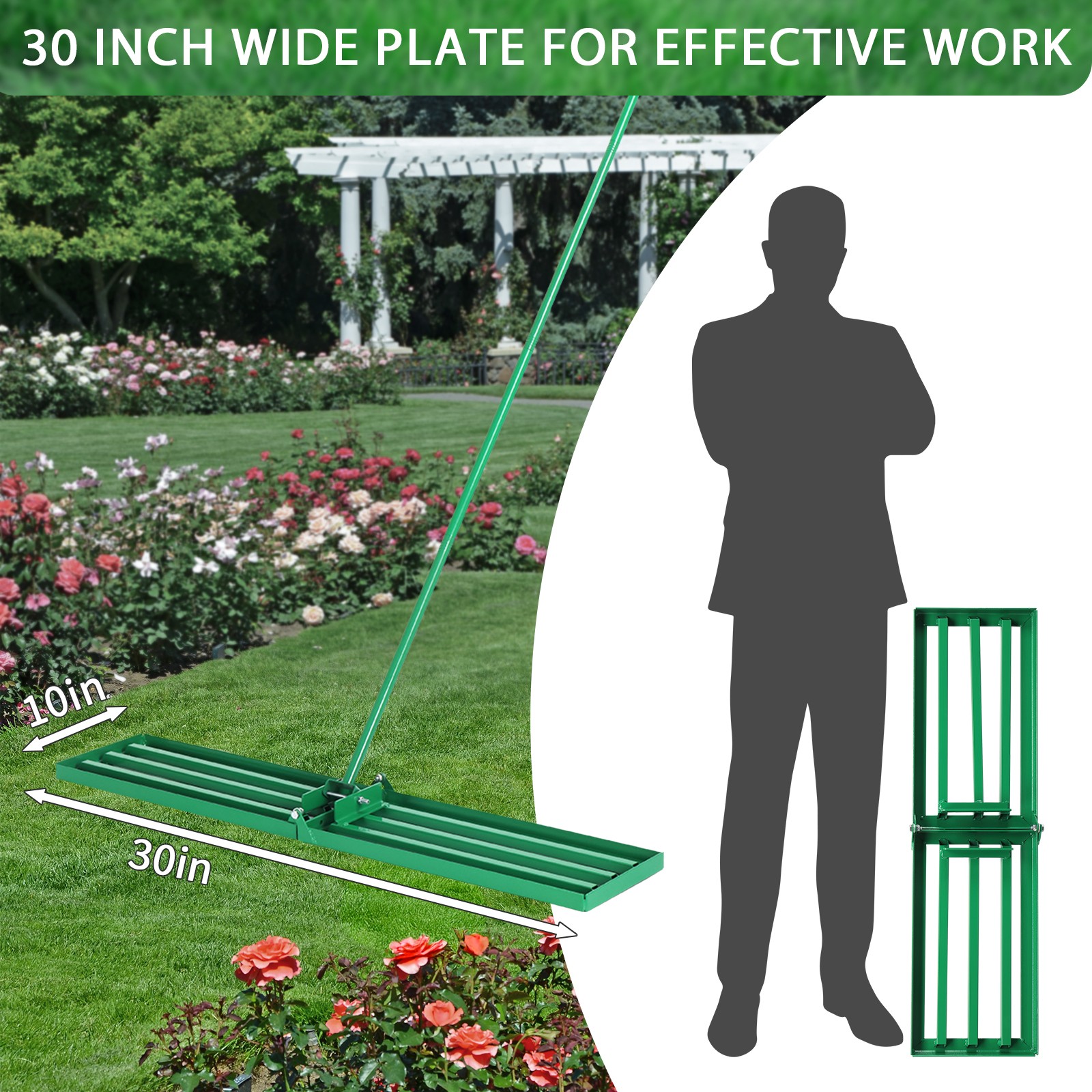 Lawn Leveling Rake - 48 Inch XL Lawn Care Yard, and Garden Leveler Rake