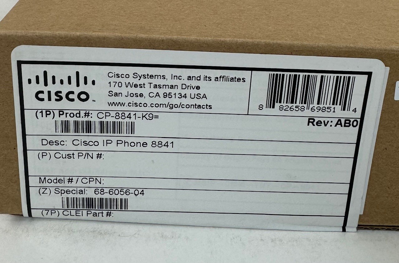 Cisco 8841 IP Phone - CP-8841-K9= - New - Unused - Bulk