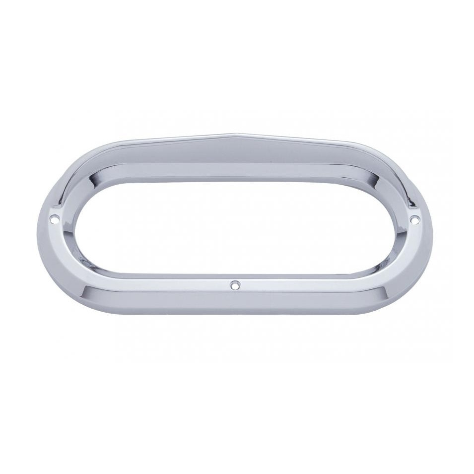 Chrome Plastic 6" Oval Bezel w/ Visor 4 Pack