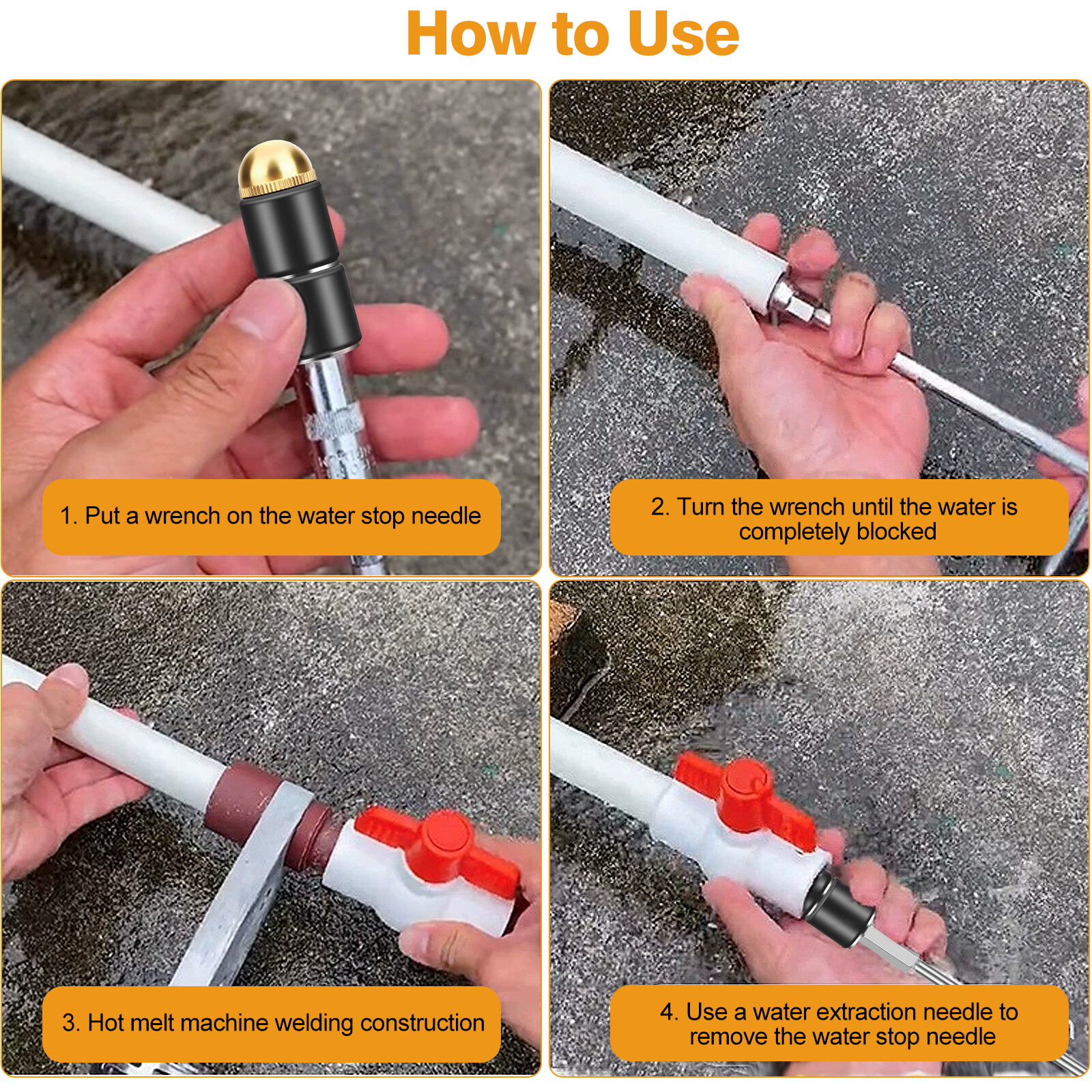 PPR Tube Water Stop Needle Set Universal Hot Melt Water Stoping Pin for Plugging