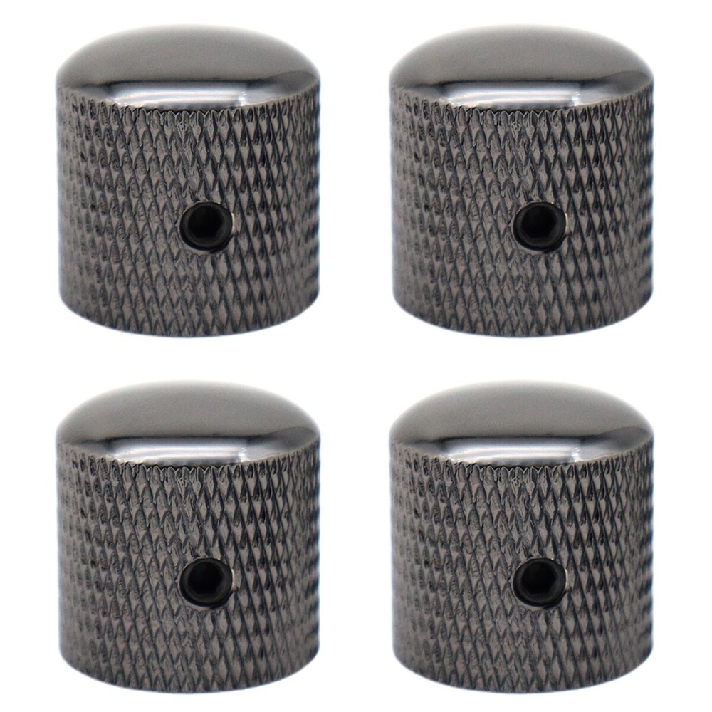 4Pcs Metal Dome Guitar Knobs Volume Tone Guitar Speed Control Knobs Black Nickel