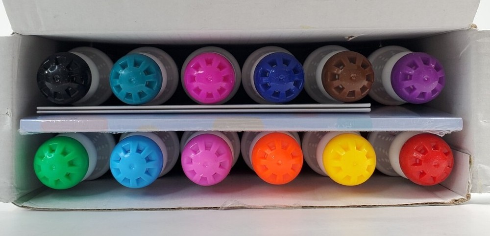 Ohuhu Washable Multicolored Dots Marker Kit, 12 Colors