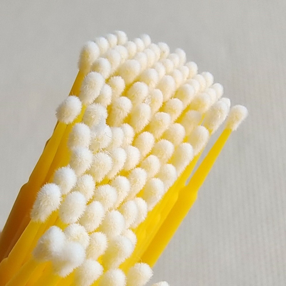 Yellow Microbrush Micro Brush Applicator Tips 2.0mm Dental