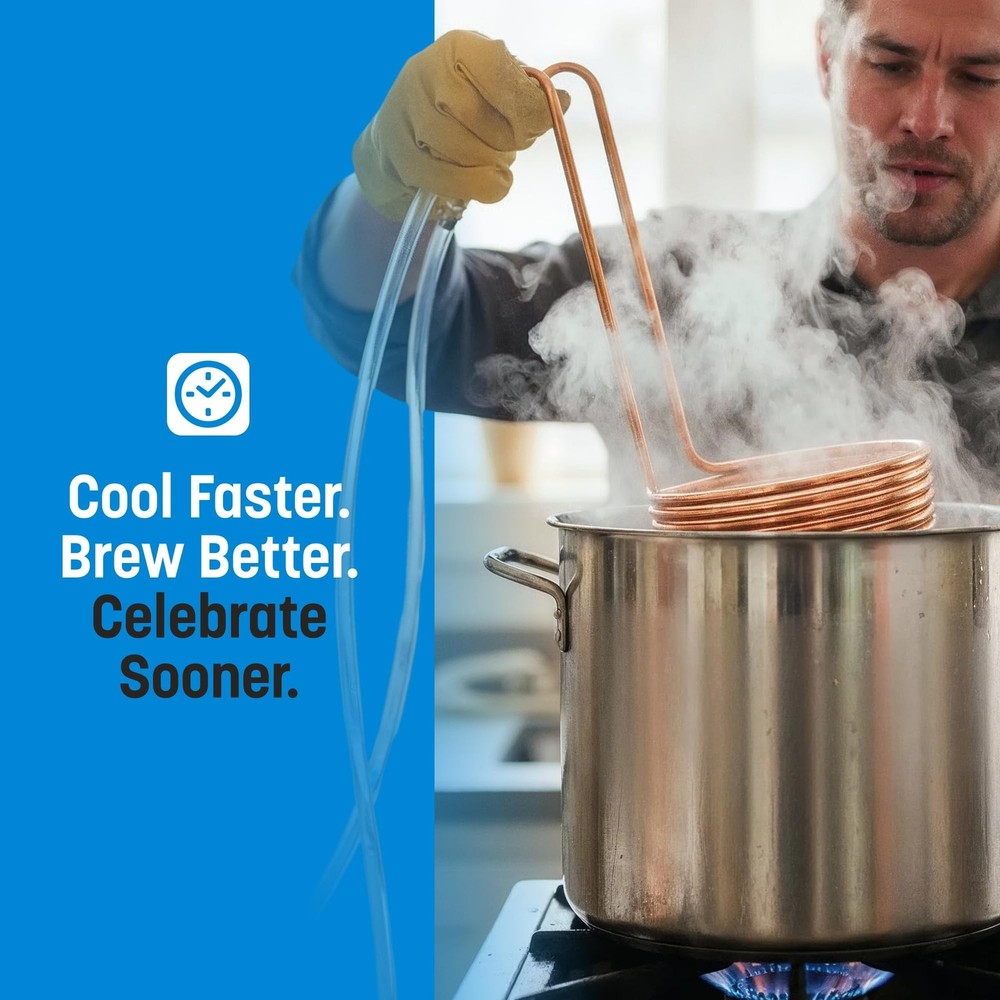 Coldbreak 25Ft. Wort Chiller with Copper Coil - Compact and Basic Immersion B...