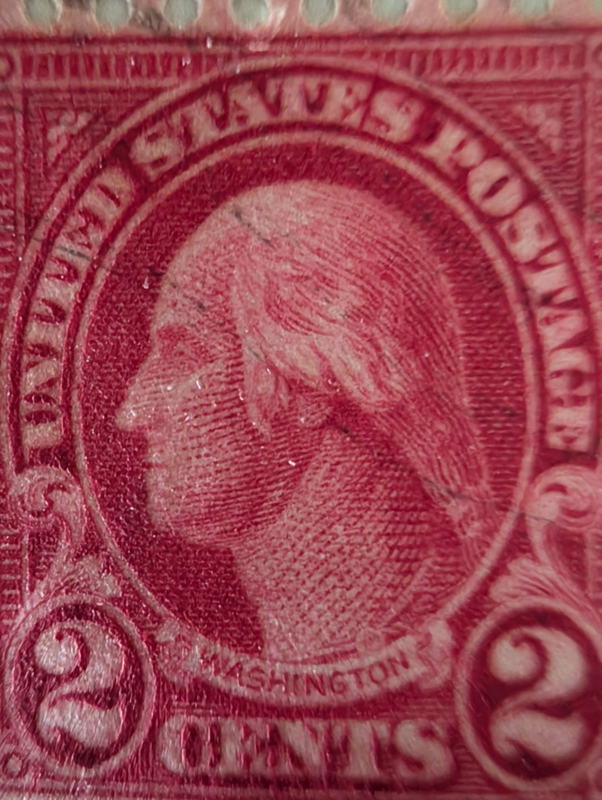 Unique Rare George Washington red 1923  2 cent stamp